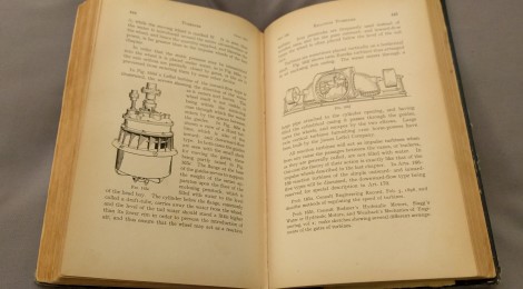 Treatise on Hydraulics textbook used by Purdue students studying Mechanics in the early 20th century. Textbook available within Purdue Archives and Special Collections, call number 627 M55t8.